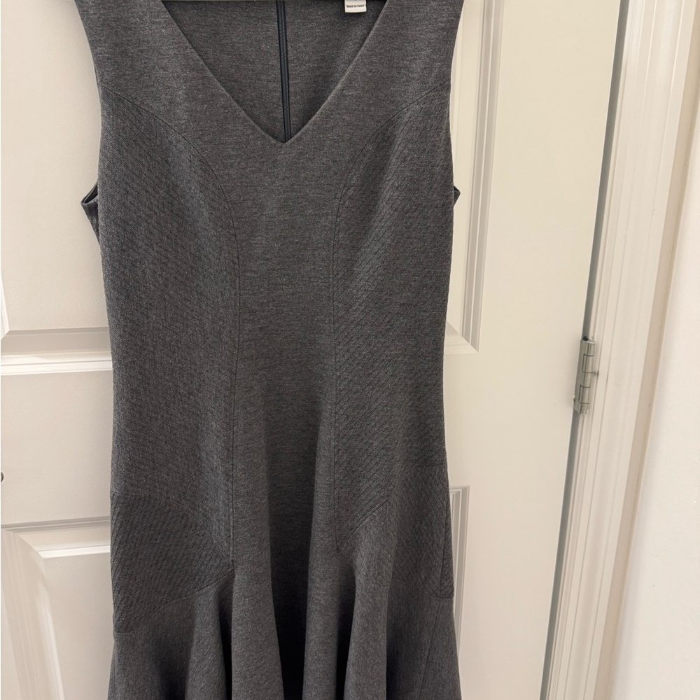 Diane Von Furstenberg Charcoal Gray Midi Stretch Dress